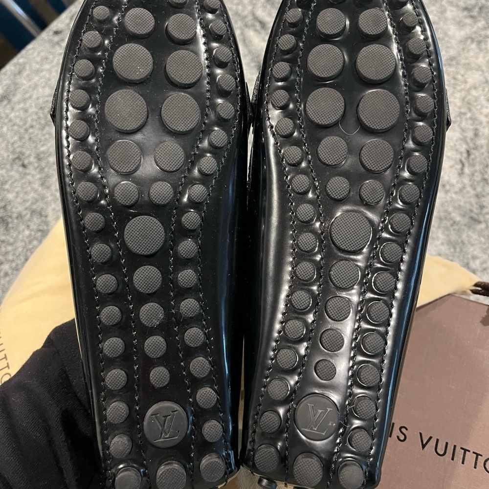Louis Vuitton Black Patent Leather Flats loafer size 37 - Picture 4 of 8